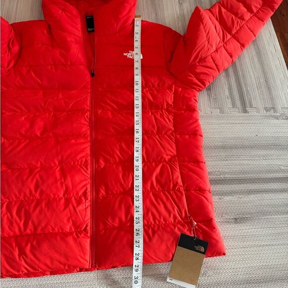 The North Face Mens Large Aconcagua 3 Puffer Fiery Red Down Jacket Zip - Picture 9 of 9